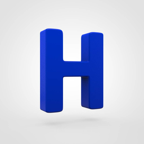 Letra de plástico azul H aislada sobre fondo blanco
 - Foto, imagen