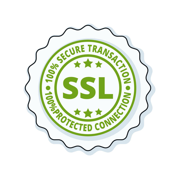 ssl sertifikalı düğmesini işaret - Vektör, Görsel