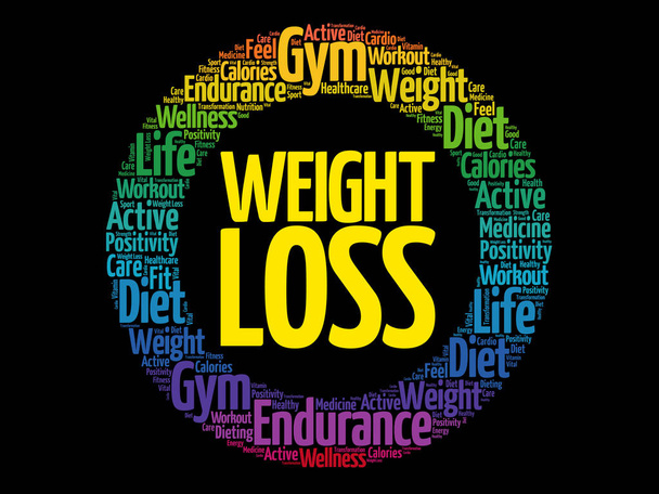 Weight Loss circle stamp word cloud - Vettoriali, immagini