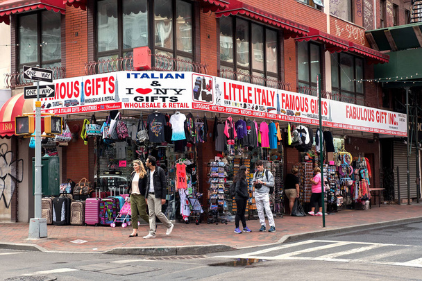 NEW YORK CITY - MAY 16, 2015: Little Italy street in Lower Manhattan. Little Italy is an Italian community in Manhattan. - Photo, Image