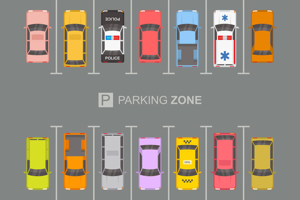 Top View Parking strefy - Wektor, obraz