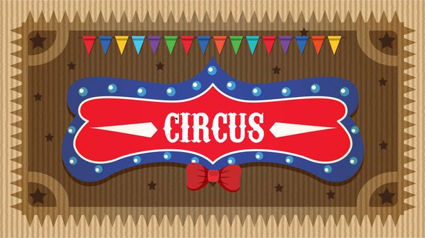 Poster design for circus with colorful flags - Vector, imagen