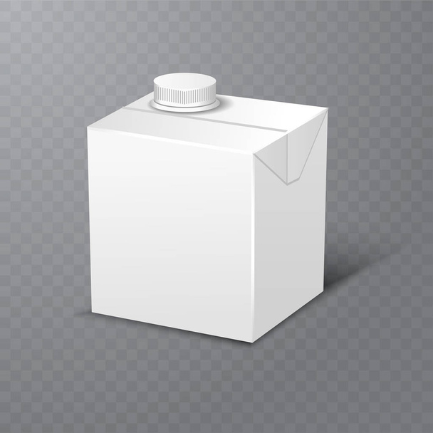 Milk or juice pack realistic vector illustration. - Vector, imagen