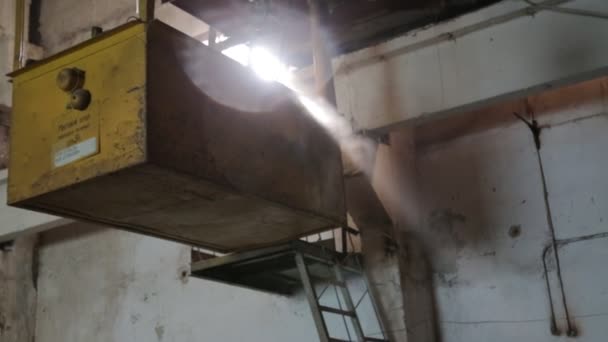 The sun ray old factory hangar light beam - Filmmaterial, Video
