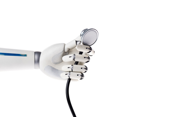 estetoscopio de mano robot aislado en blanco
 - Foto, Imagen