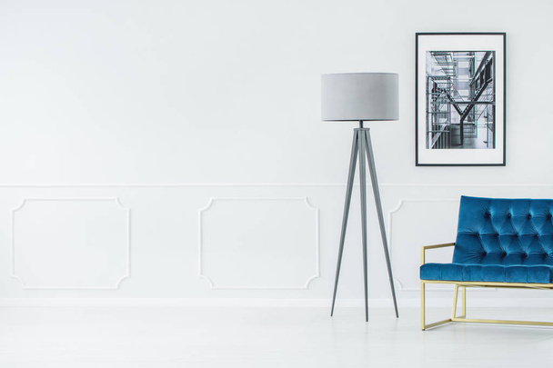 Tripod lamp in minimalist interior - Photo, Image