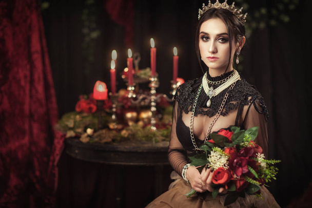 portrait of a beautiful girl in the crown - Фото, зображення