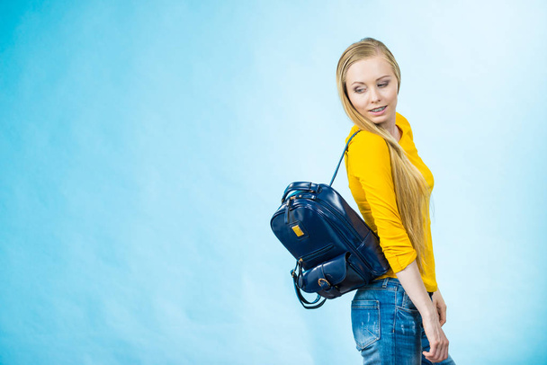 Teen girl with school backpack - Фото, зображення