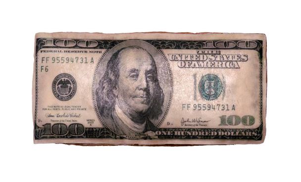 dólar aislado sobre fondo blanco, galletas de jengibre
 - Foto, imagen