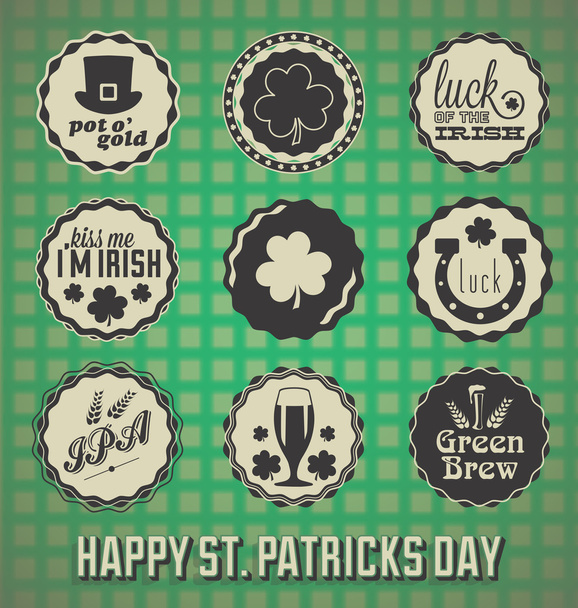 Векторный набор: VIntage St. Patricks Day Labels and Icons
 - Вектор,изображение