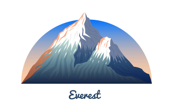 Mount Everest. Peaks and landscape early in a daylight. travel or camping, climbing. Outdoor hill tops. Sagarmatha national park, Khumbu valley, Nepal. - Vector, Image