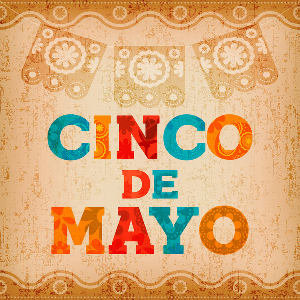Cinco de mayo μεξικάνικες διακοπές απόσπασμα ευχετήρια κάρτα - Διάνυσμα, εικόνα