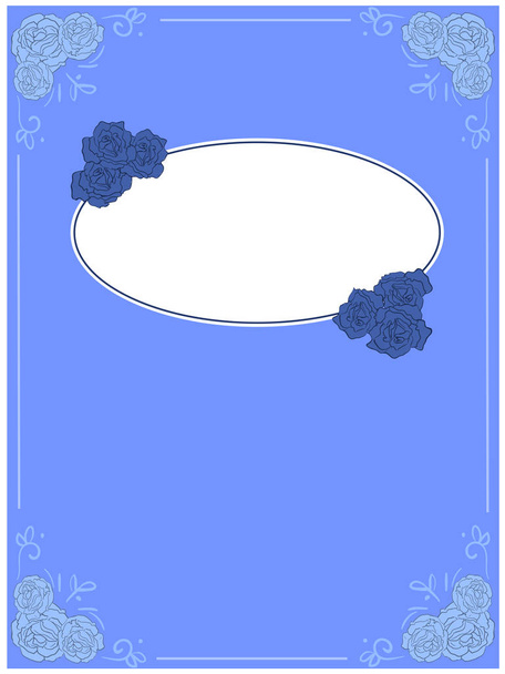 Vector blauw frame ovaal - sjabloon wenskaart - Vector, afbeelding