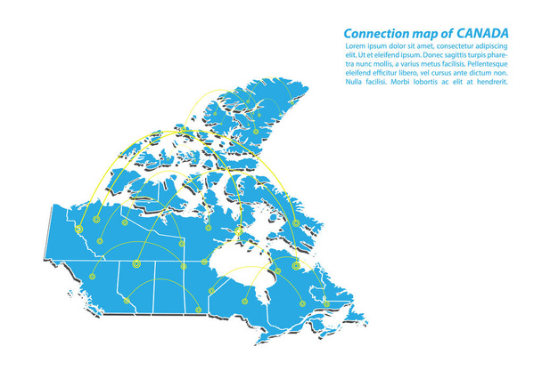 Modern of Canada Kartta yhteydet verkon suunnittelu, Best Internet Concept of Canada kartta liiketoiminnan käsitteitä sarja, kartta kohta ja linja koostumus. Infografinen kartta. Vektorikuvaus
. - Vektori, kuva