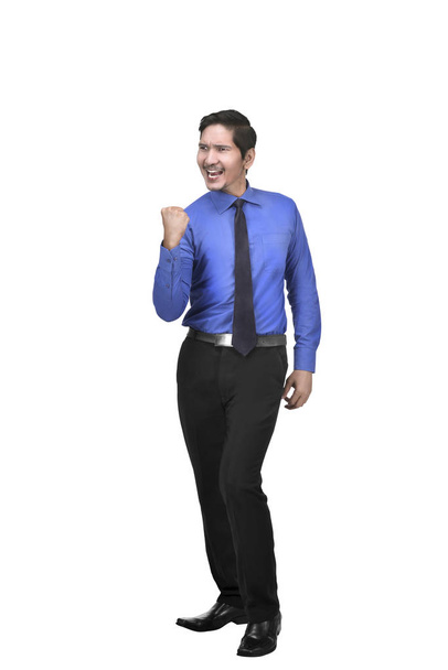 Image of motivated asian businessman standing isolated over white background - Φωτογραφία, εικόνα