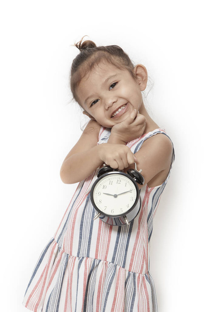 Kid girl black alarm clock - Photo, Image