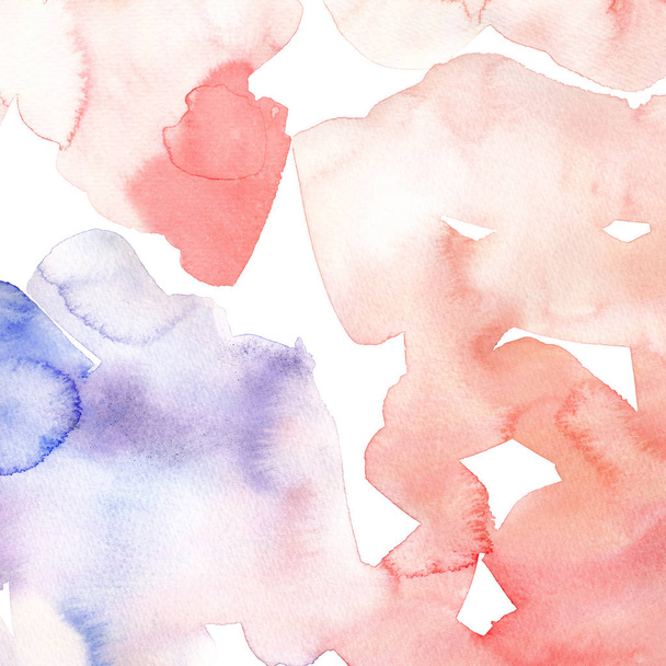 Hand drawn watercolor background. Pink and blue colour. Abstract watercolor gradient background.  - Photo, Image