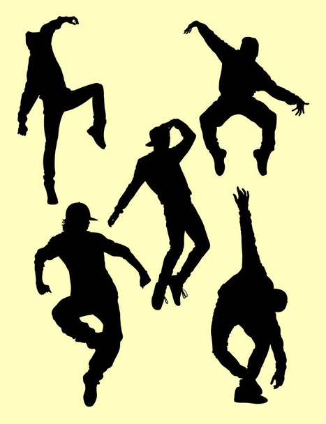 Táncos tevékenység silhouette 11. Szimbólum, embléma, pókháló ikon, kabala, jel vagy bármilyen tervezési jó használni kívánt. - Vektor, kép