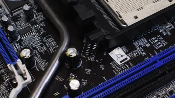 Close Up on a Modern Computer Motherboard. 4K Video. - Footage, Video