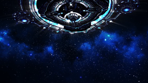 Alien Mutterschiff 3D-Rendering animierten Hintergrund - Filmmaterial, Video