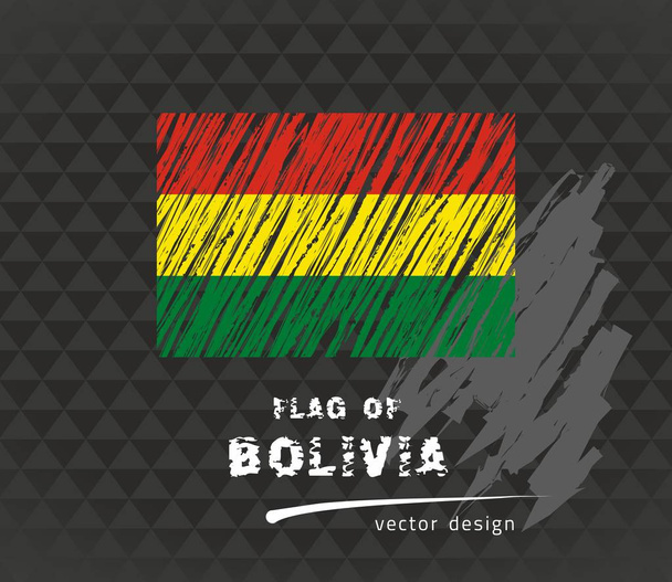 Flaga Boliwii, wektor ilustracja pióra na czarnym tle - Wektor, obraz