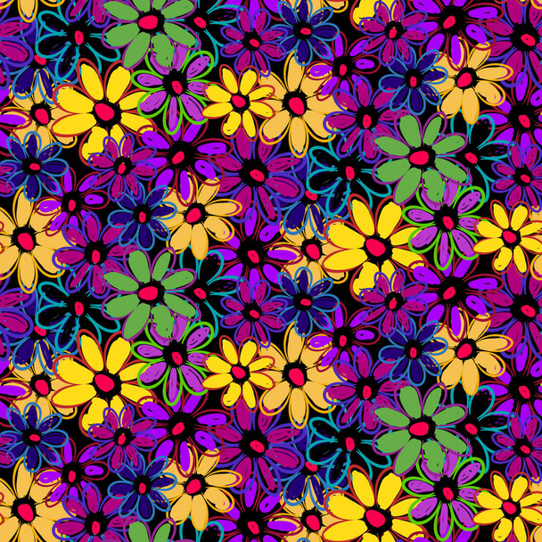 Seamless repeating floral pattern - Vektor, kép