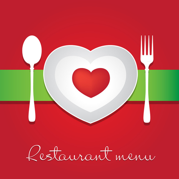 Love-restaurant-menu - Vektör, Görsel
