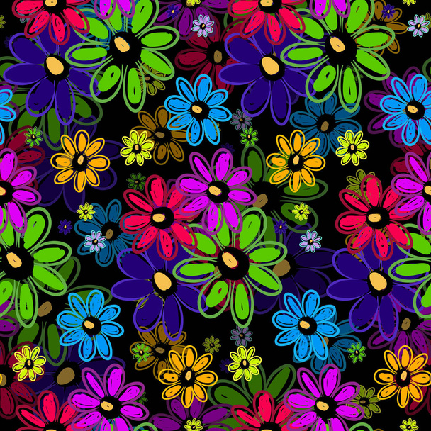 Seamless repeating floral pattern - Vector, imagen