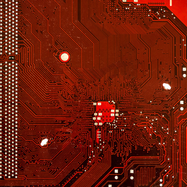 System board close-up view with electronic details and components - Photo, Image