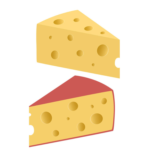 2 つのチーズ。ベクトル図 - ベクター画像
