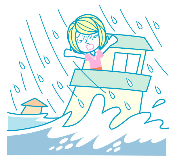  Miedo femenino a las inundaciones
 - Vector, Imagen