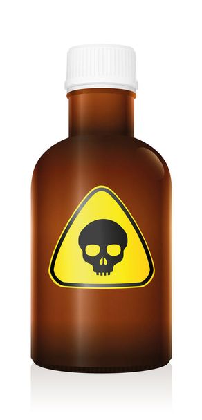 Σύμβολο κινδύνου μπουκάλι δηλητήριο - Διάνυσμα, εικόνα