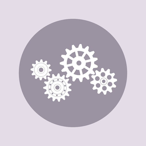 Set of gears. Flat vector icon - Vector, Image