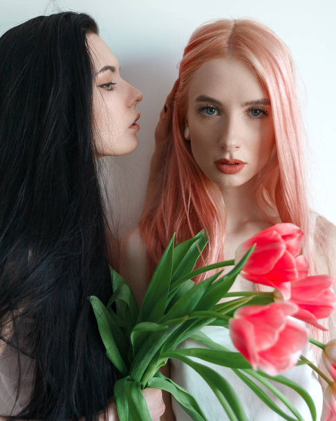 Same-sex love two girls - Valokuva, kuva