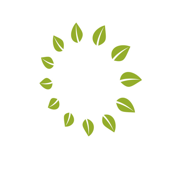 Green leaves simple graphic emblem  - Vektori, kuva