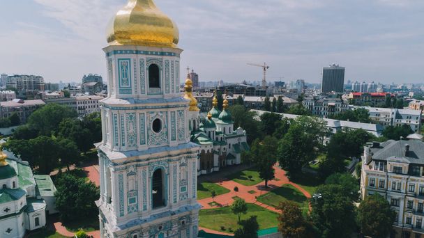 Kiev. Ukraine. May 27, 2017. St. Sophia Cathedral. Aerial view. Church. Religion. Sky. Day. Summer. Trees. Kyiv. - Fotó, kép
