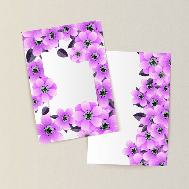 greeting card with flowers - Vektori, kuva