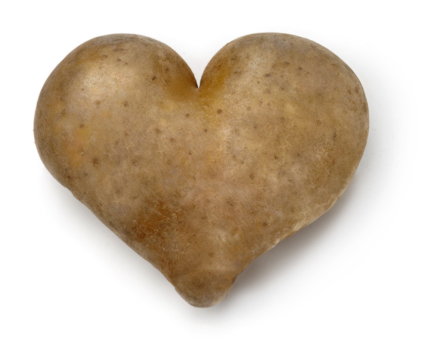 ziemniak w kształcie serca. - Zdjęcie, obraz