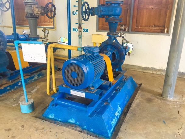Pump motor in Water Treatment Plant of Thailand. - Photo, Image