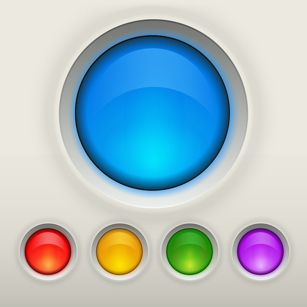 Glossy empty button in different colors - Vector, Image