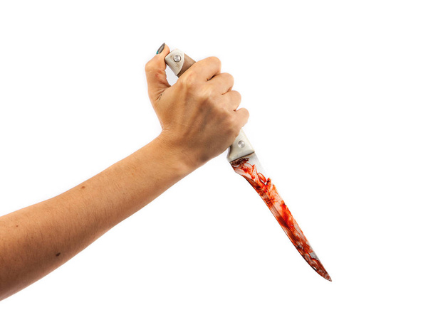 The female with blood knife - Fotó, kép