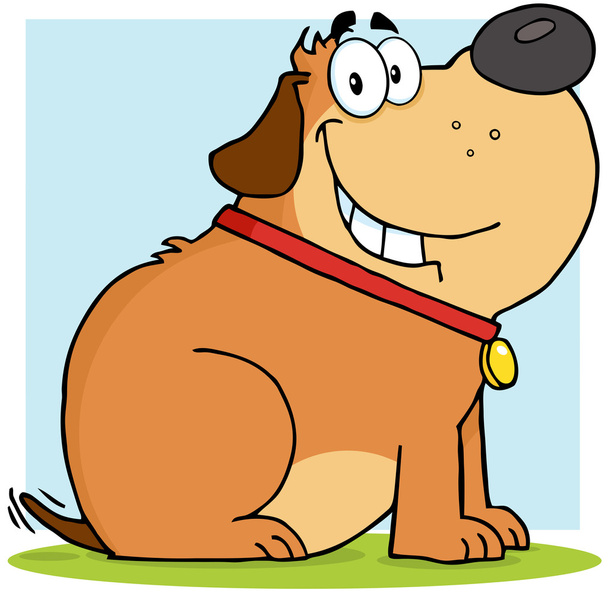 Ruskea rasva koira sarjakuva maskotti merkki
 - Valokuva, kuva