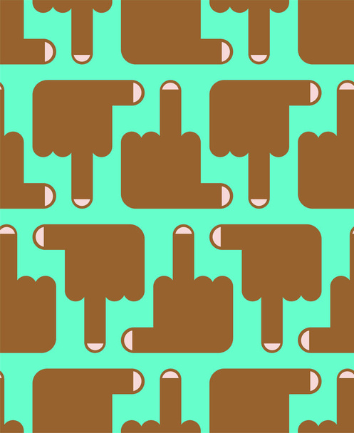 Fuck seamless pattern. Middle finger up. Background vector - Vector, Image