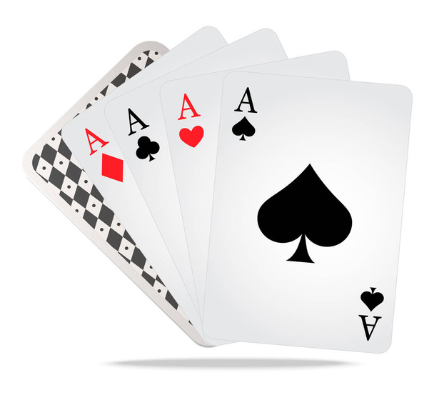 Poker playing cards with casino games - Vector, Image