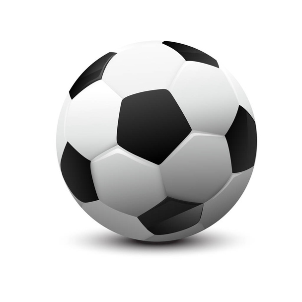 Ποδόσφαιρο μπάλα μαύρο και άσπρο - Διάνυσμα, εικόνα