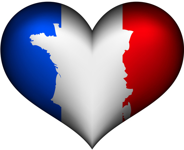 Frankrijk hart - Vector, afbeelding