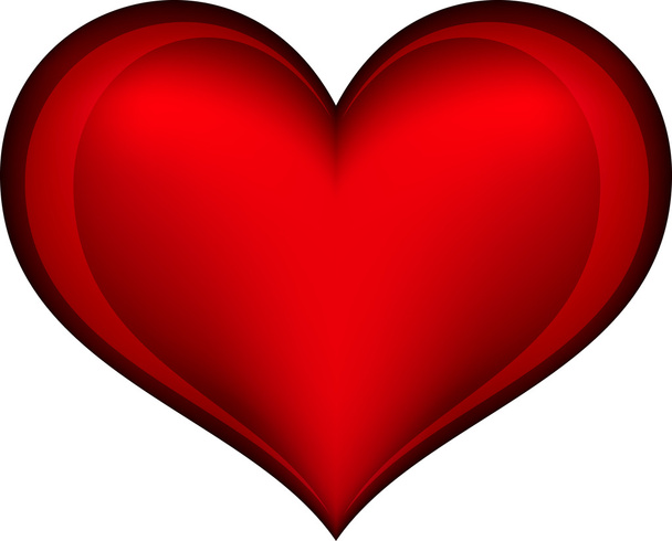 Červené srdce - Vektor, obrázek