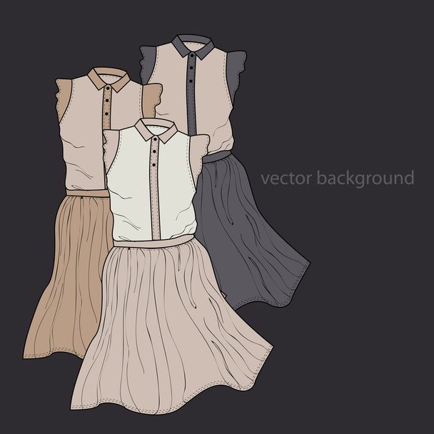 Vector background with dresses. - Vector, Image