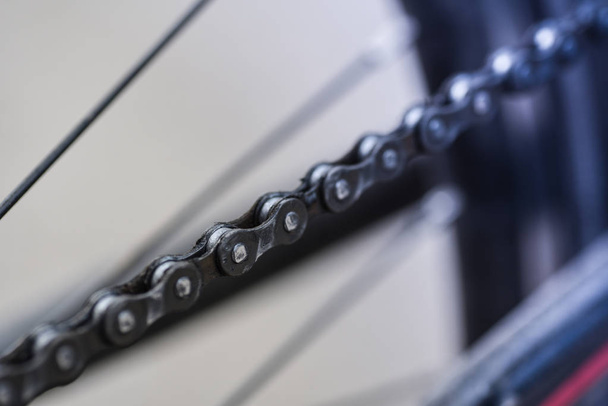Makro szemcsésedik-ból hegyi kerékpár lánc javítás MTB - Fotó, kép