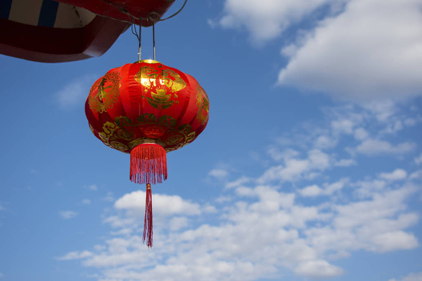 Lanterne cinesi di notte da vicino, Capodanno cinese
. - Foto, immagini